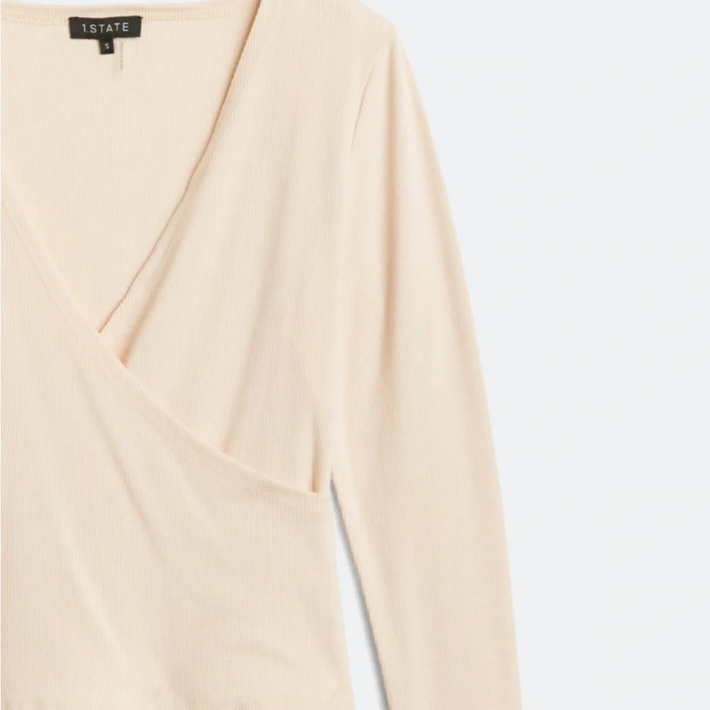 1. State Women's Soft Cream V-Neck Blouse - Picture 2 of 6